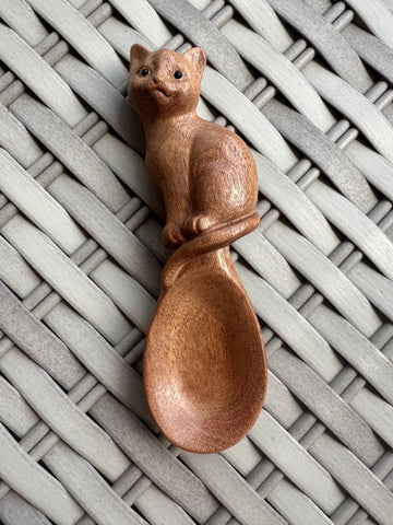 Handcrafted Cat Wooden Spoon – Adorable Acacia Wood Spoon for Cat Lovers, Perfect for Coffee, Tea, and Decorative Use