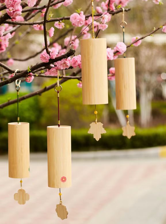 Four Seasons bamboo Chord Wind Chimes - woodybeingllc