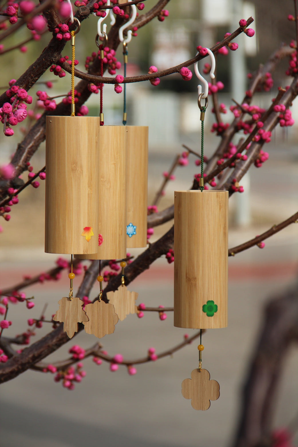 Four Seasons bamboo Chord Wind Chimes - woodybeingllc